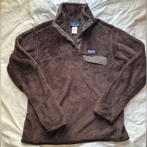 Patagonia Snap Tee Pullover fuzzy brown size medium